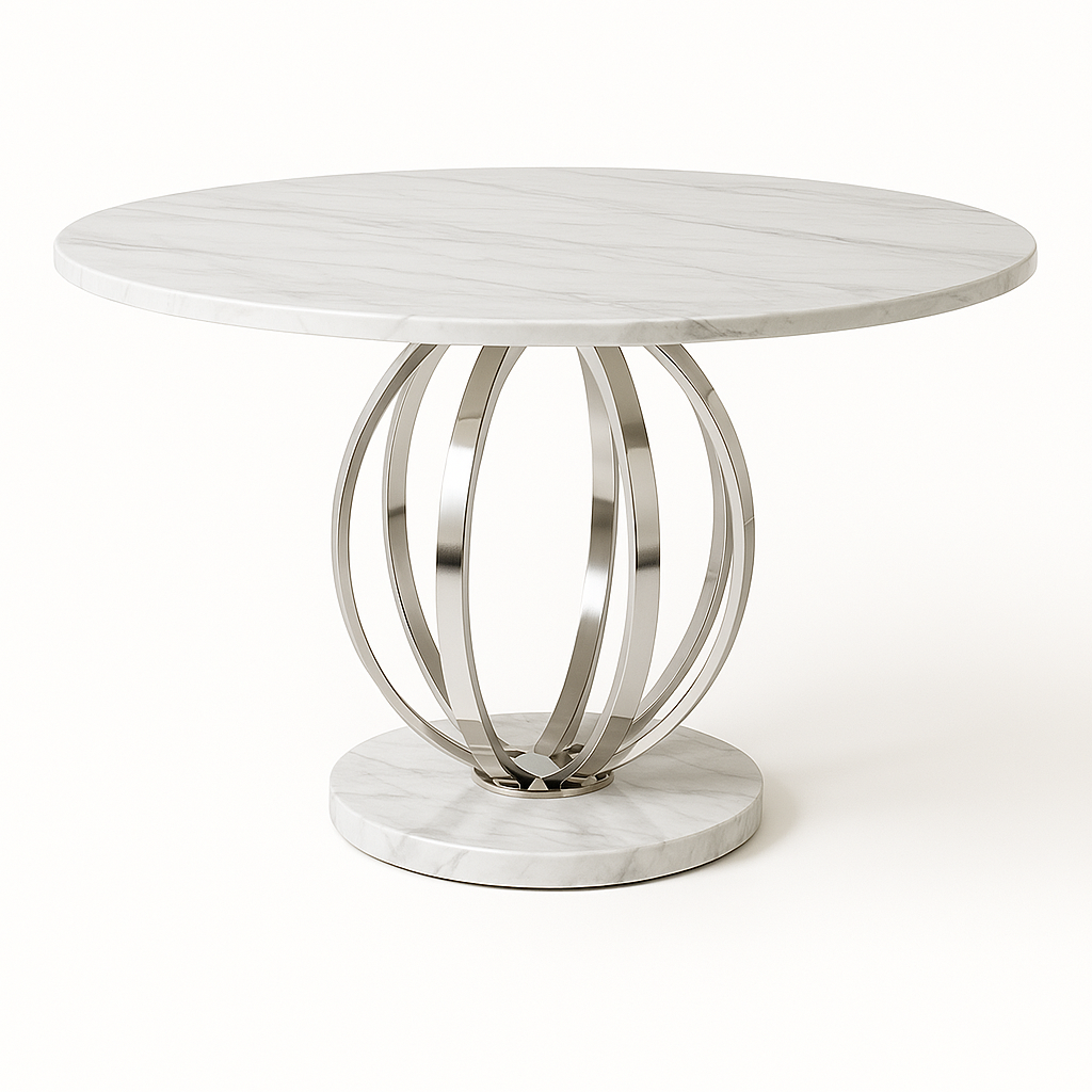 DANNA DINING TABLE WHITE MARBLE TOP