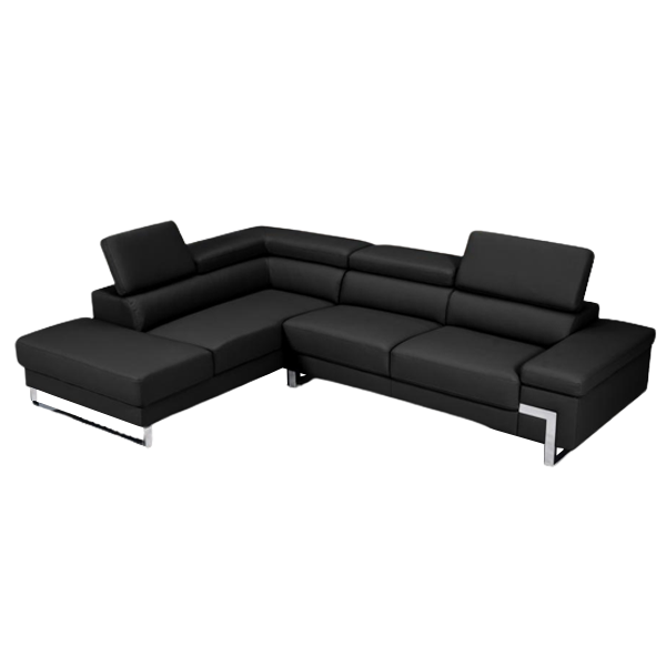 Athena Sectional Black Left