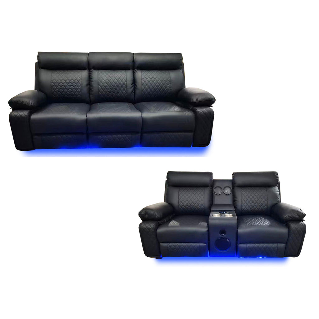 BALTIMORE POWER RECLINER SOFA SET BLACK