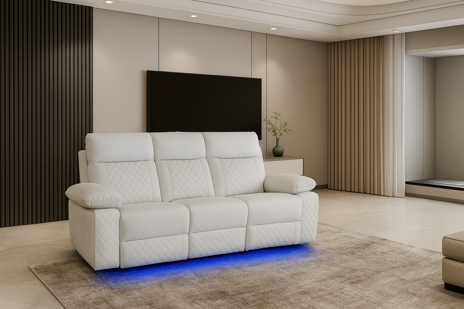 BALTIMORE POWER RECLINER SOFA WHITE