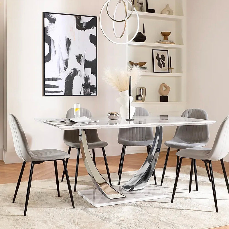 BELI DINING TABLE GREY MARBLE TOP