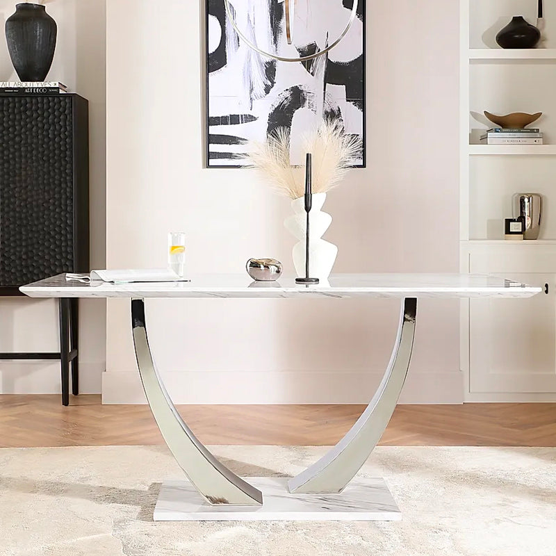 BELI DINING TABLE WHITE MARBLE TOP