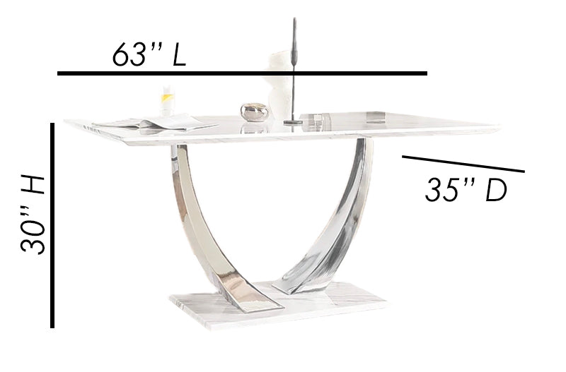 BELI DINING TABLE WHITE MARBLE TOP