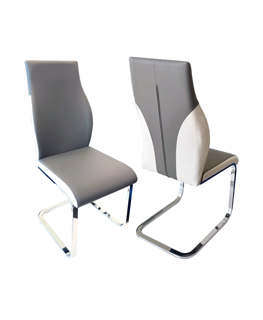 Crystal Dining Chair Grey & White