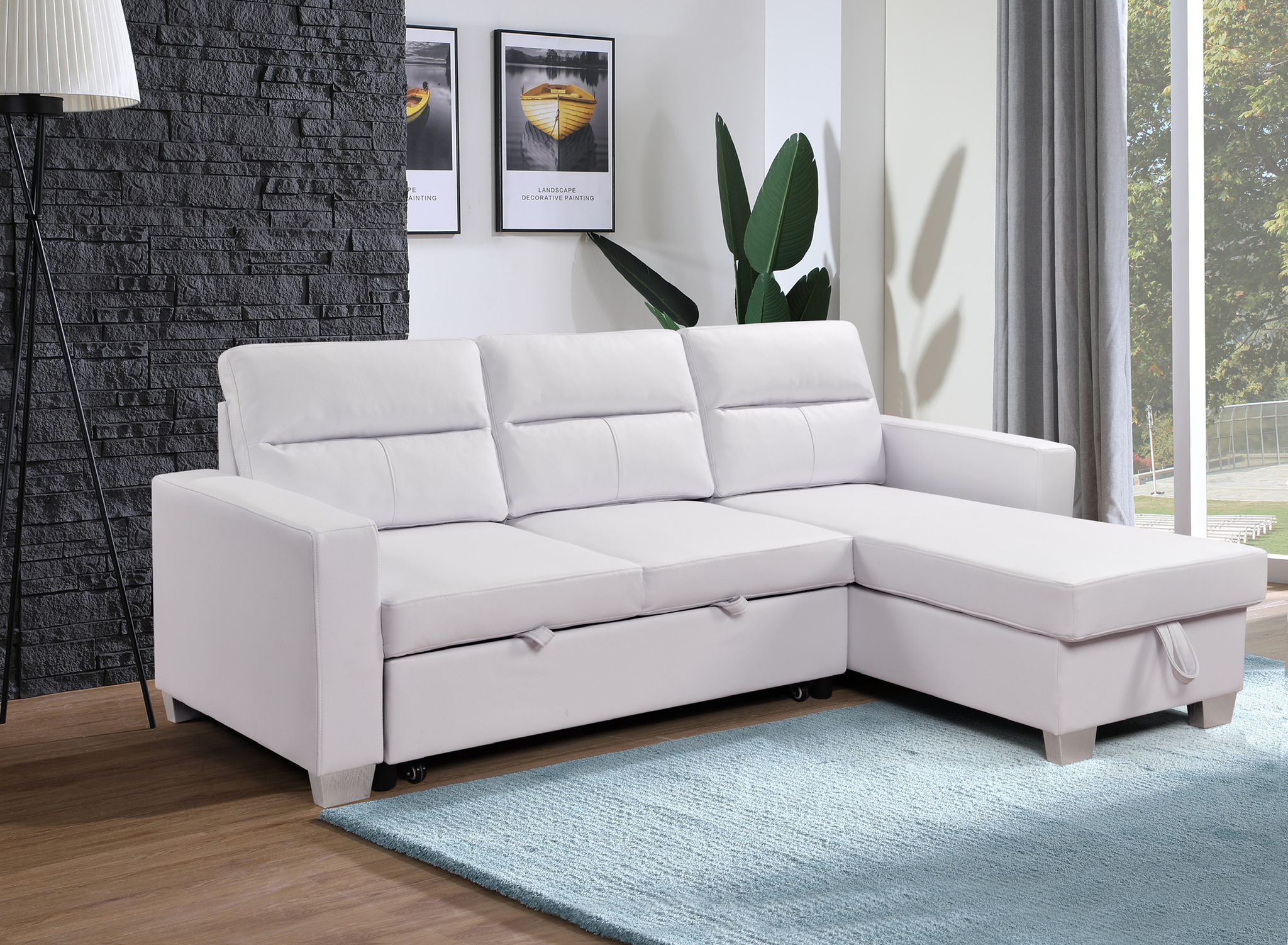 Daniel Reversible Sectional White