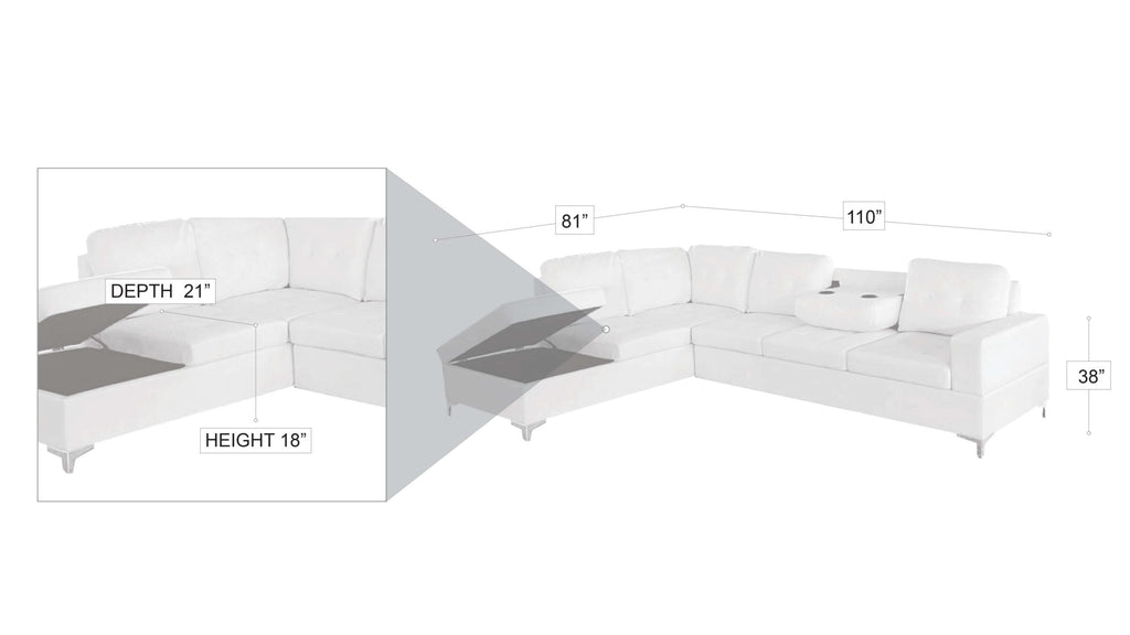 Antonella Sectional Black Left