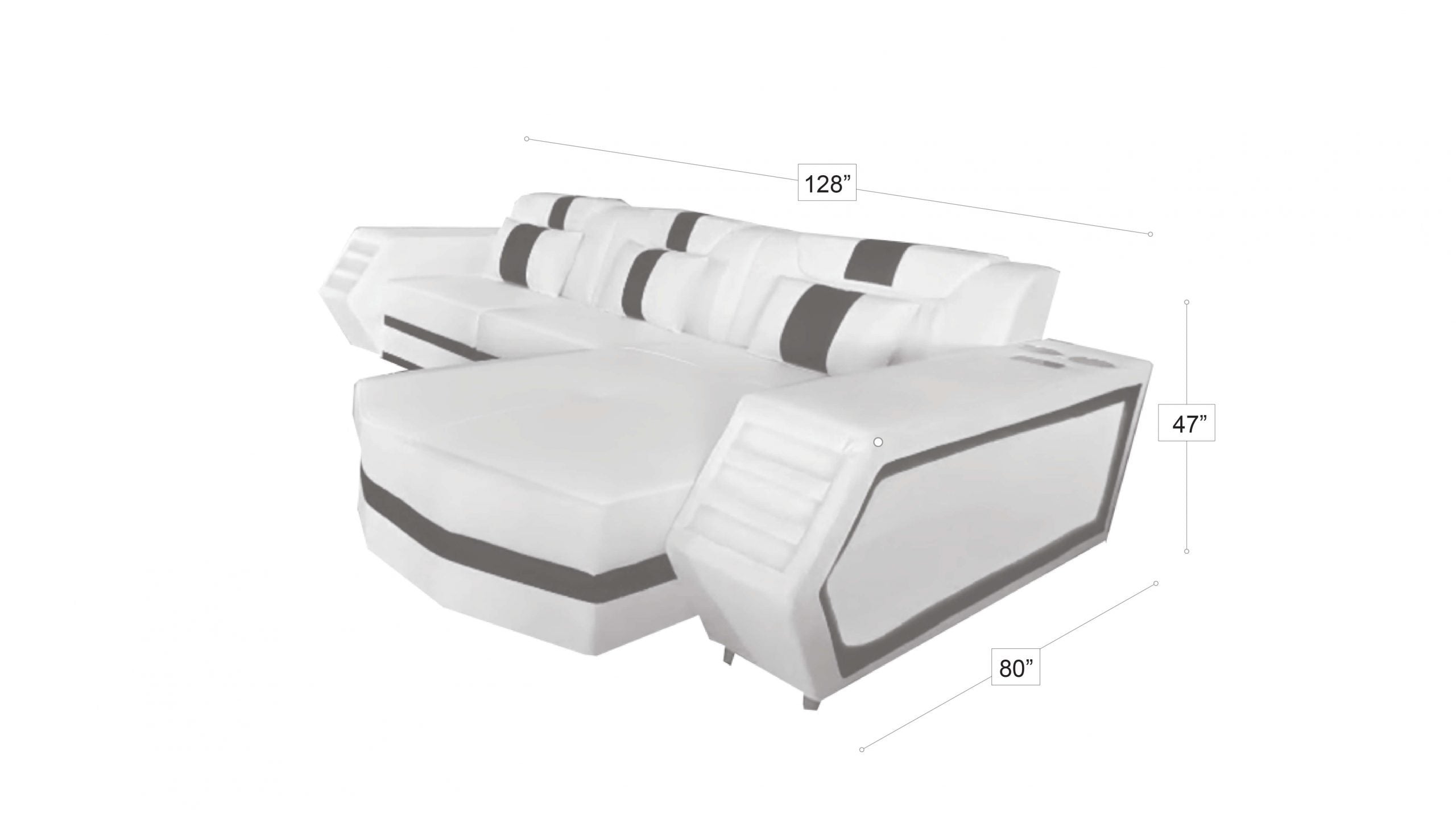 Boa Sectional LED White RIGHT