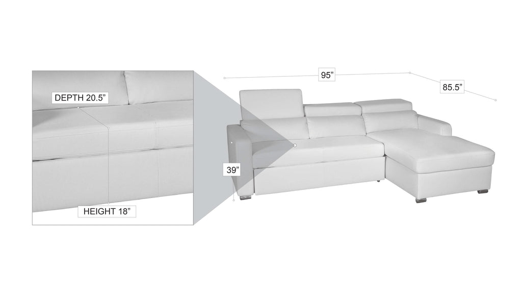 Kahlil Sectional Right white