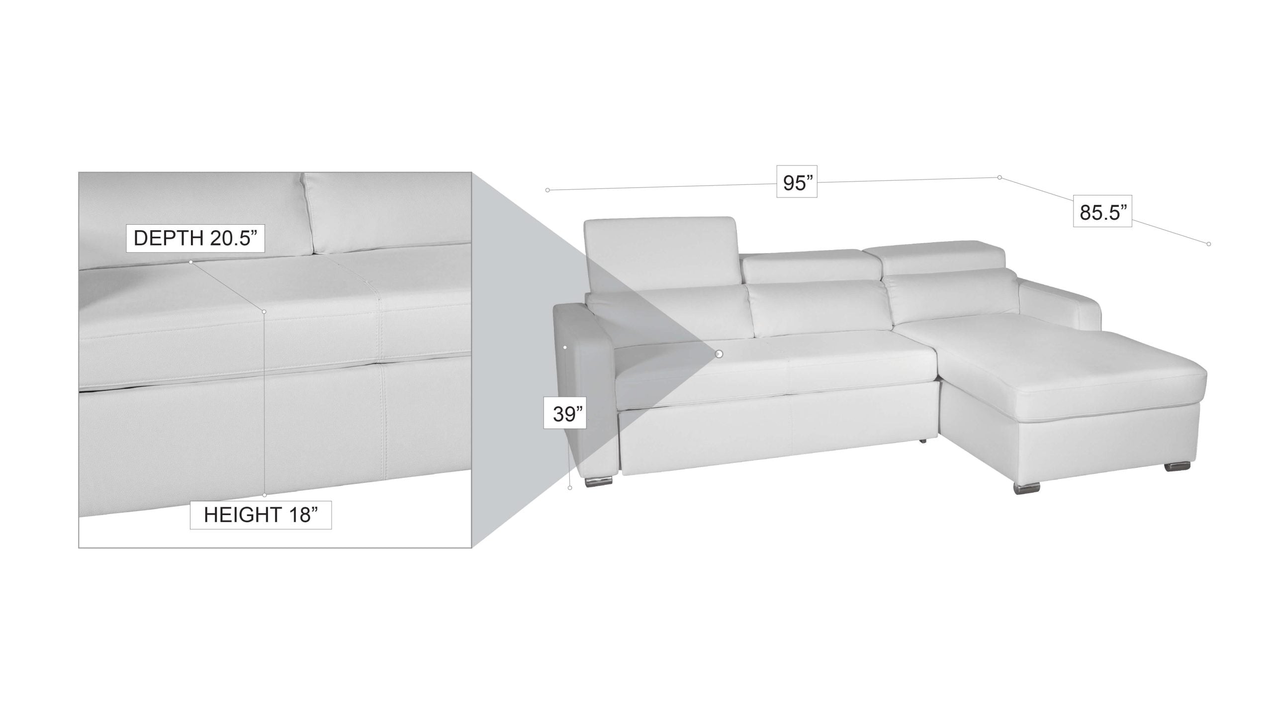 Kahlil Sectional Right white