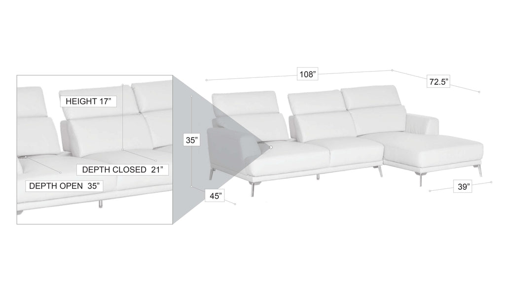 Kim Sectional Grey RIGHT