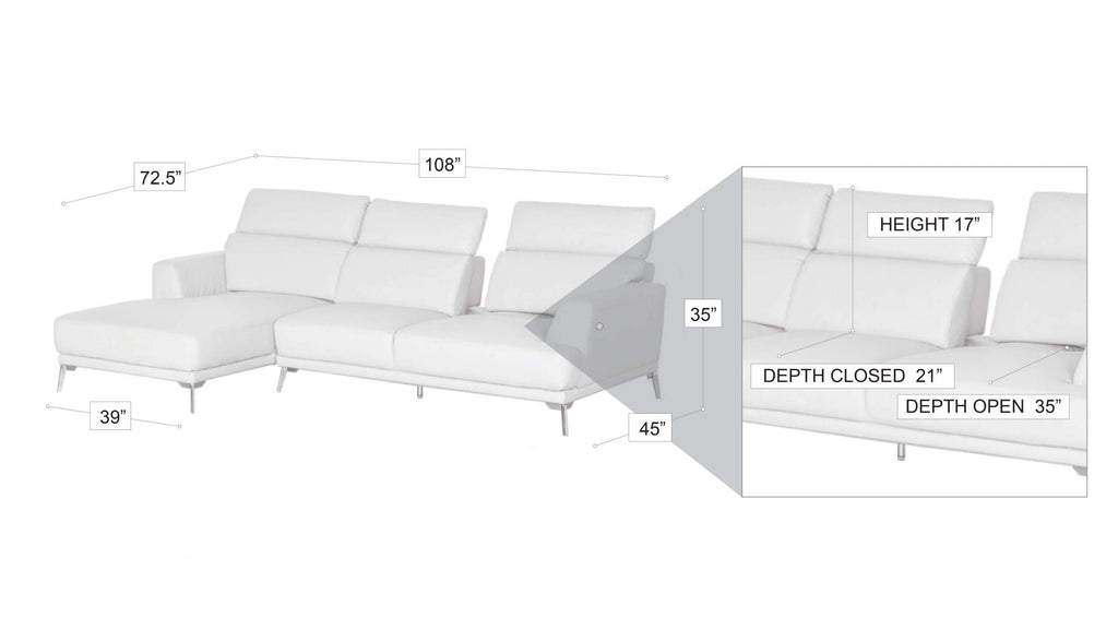 Kim Sectional Grey LEFT