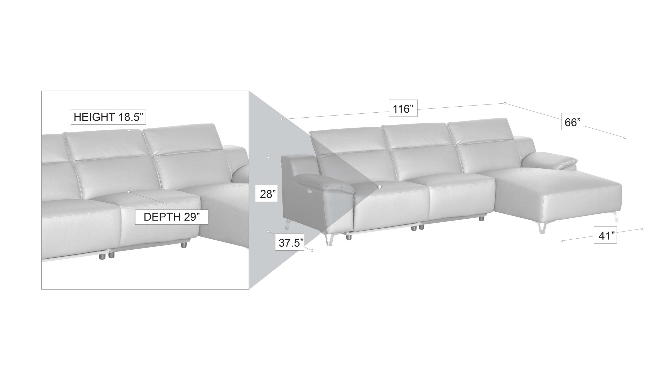 Melanie Sectional black RIGHT