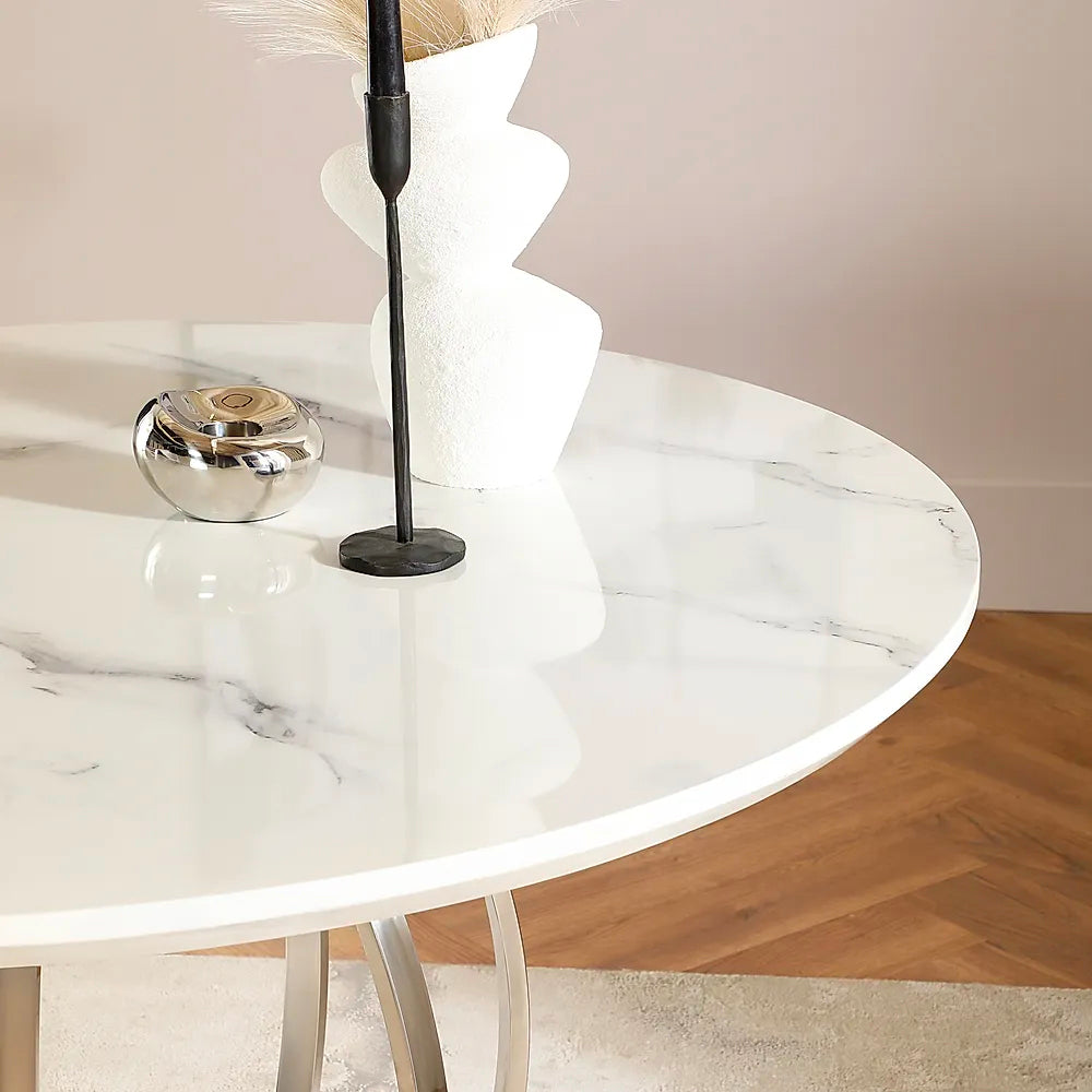 DANNA DINING TABLE WHITE MARBLE TOP
