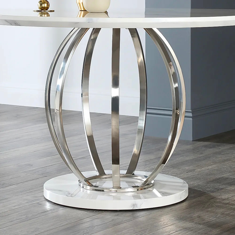 DANNA DINING TABLE WHITE MARBLE TOP