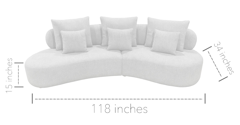 Grace Sectional Sofa with pillows Beige