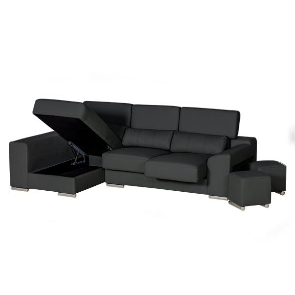 London Sectional Left black