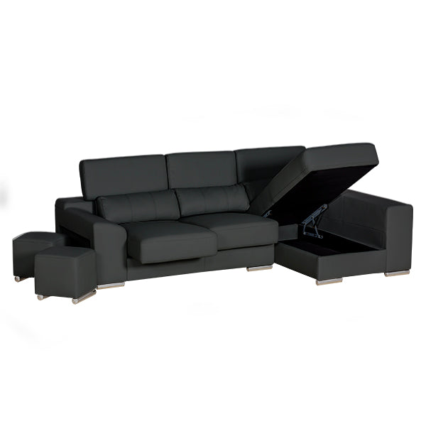 London Sectional Right black