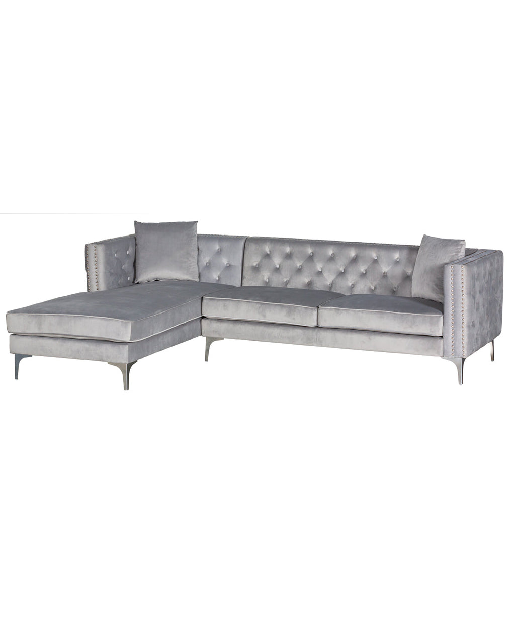 Melissa Sectional Velvet Left blue