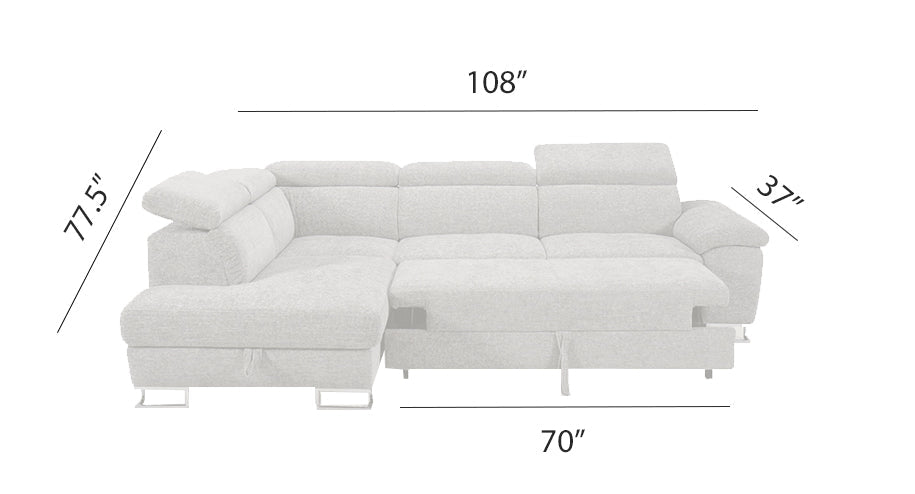 Sophia Fabric Sectional Left