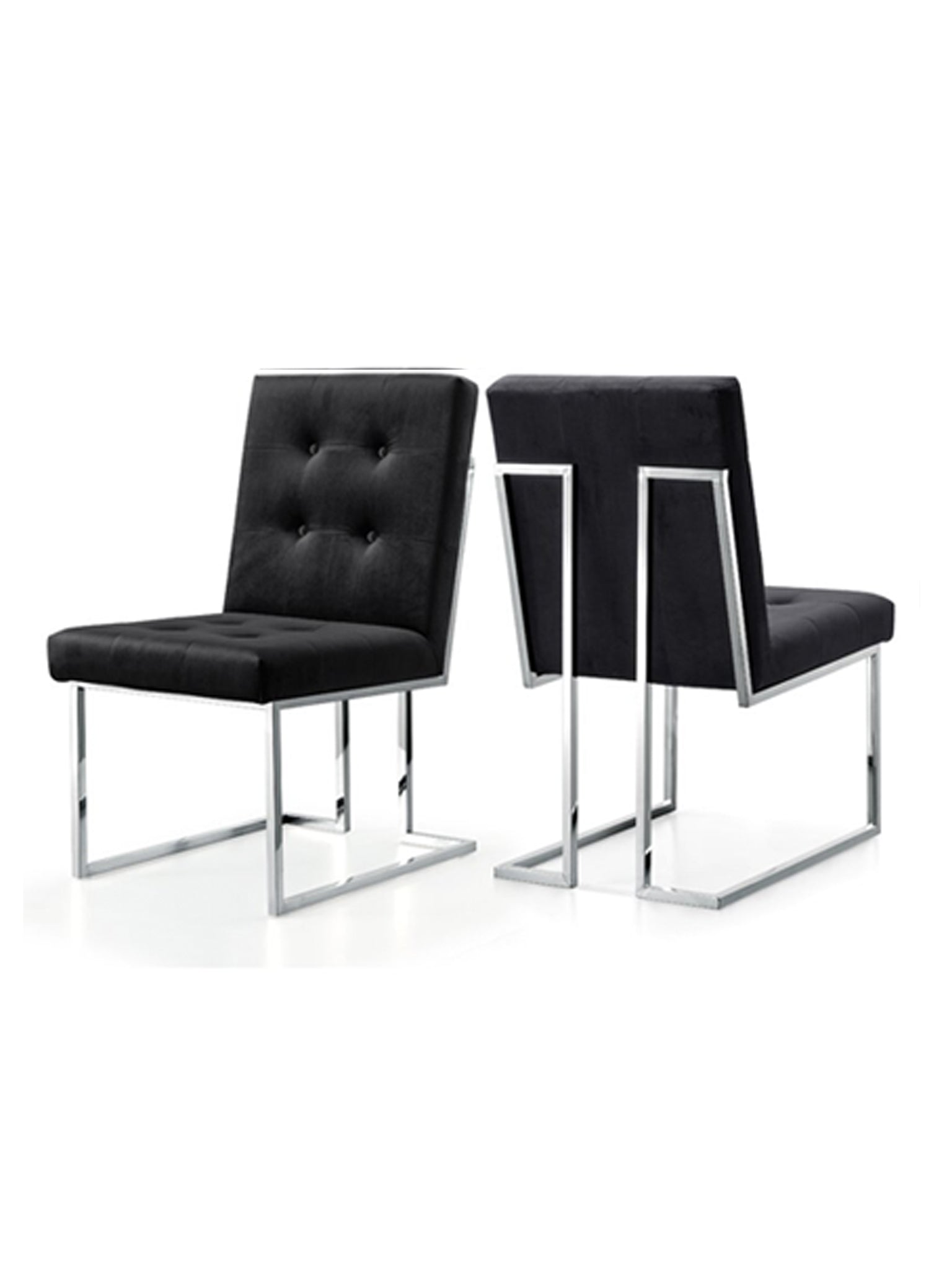 Taylor Velvet Dining Chair Black|Silver