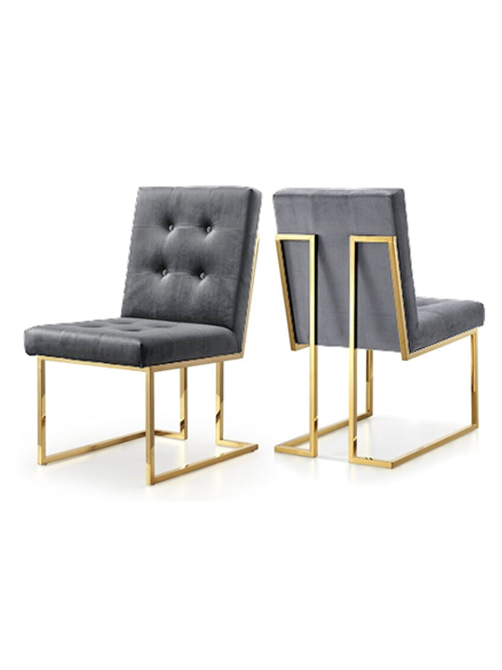 Taylor Velvet Dining Chair Grey|Gold