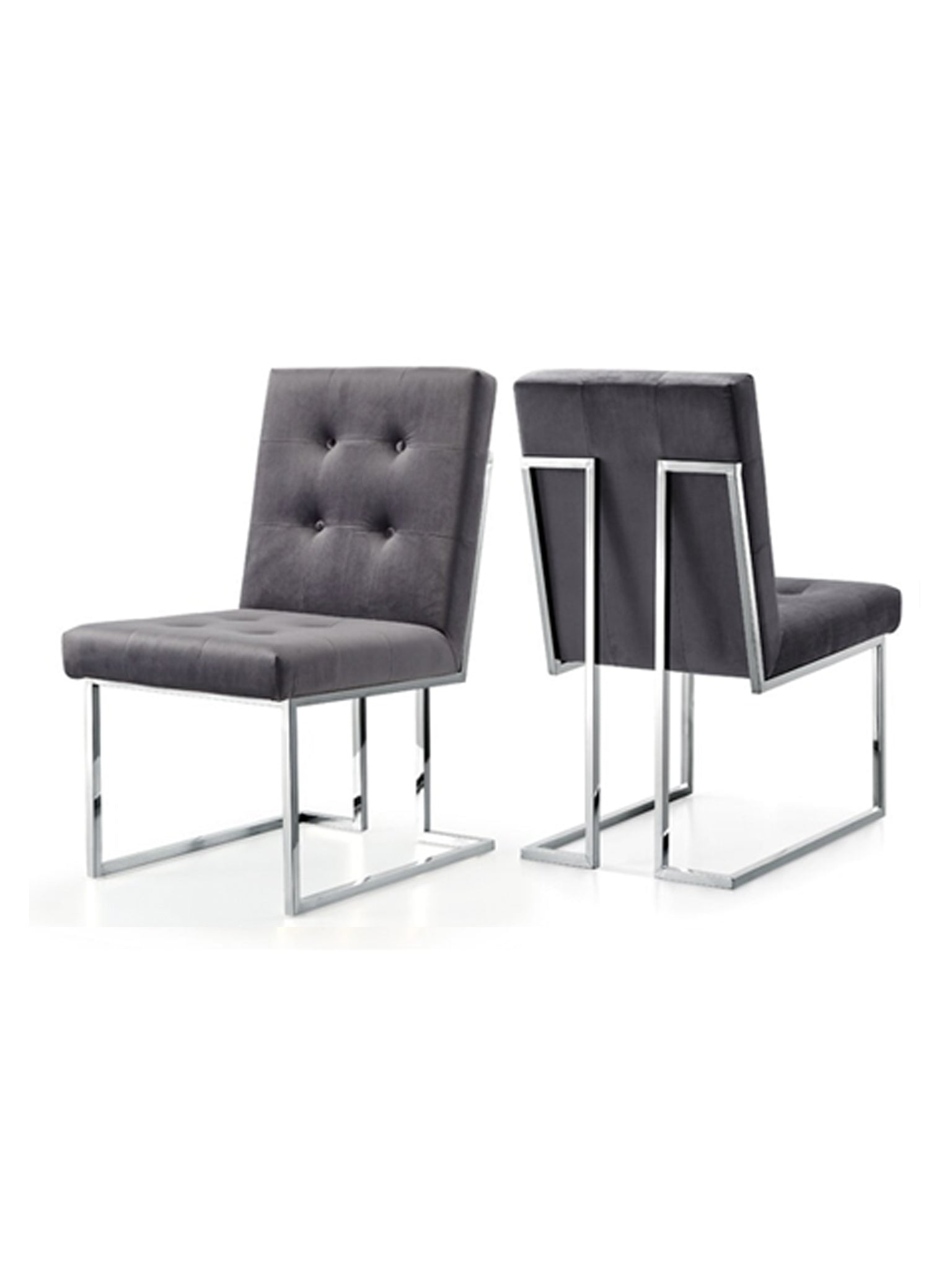 Taylor Velvet Dining Chair Grey|Silver