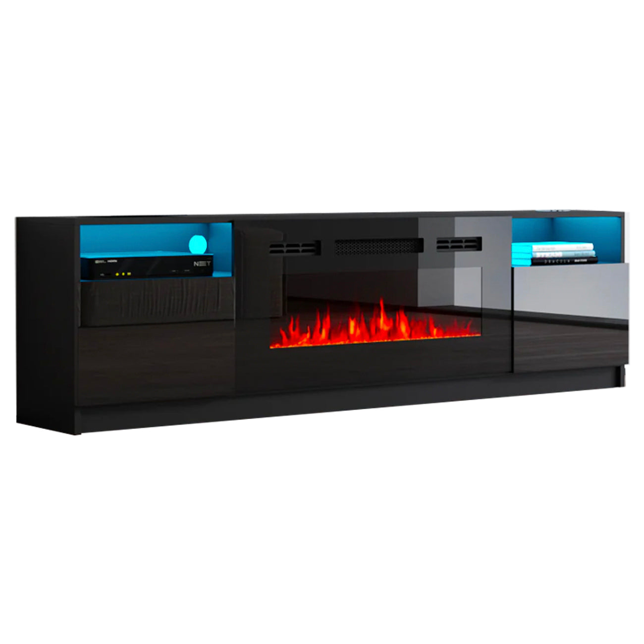 .TV4190 Fireplace TV Stand BLACK