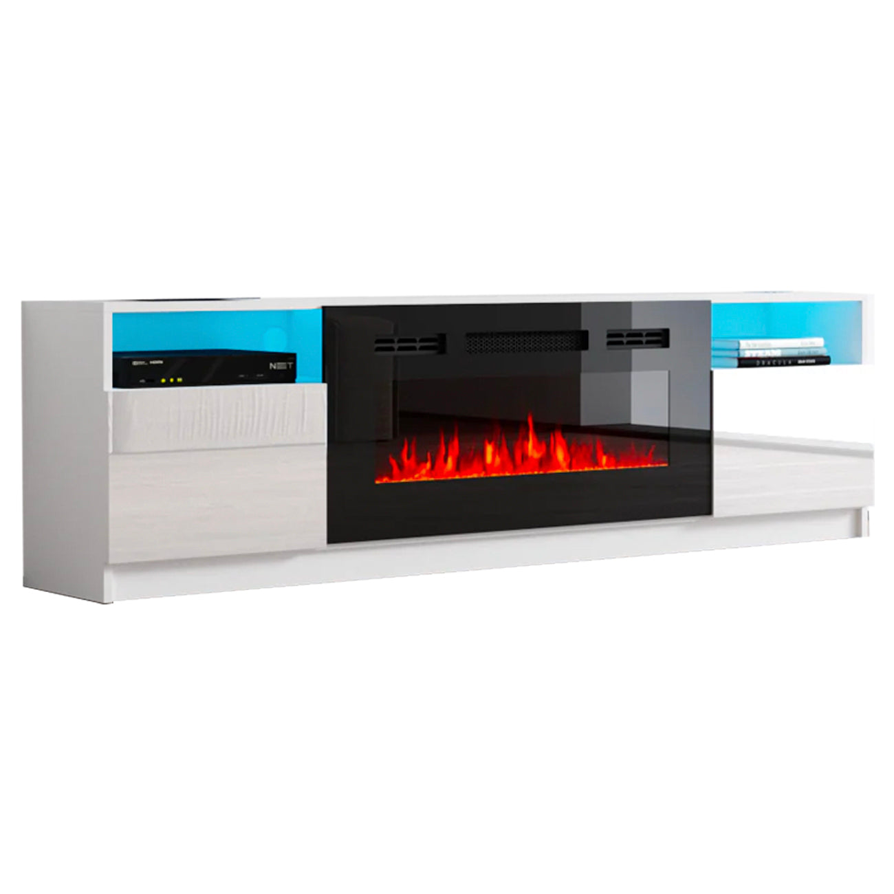 .TV4190 Fireplace TV Stand WHITE